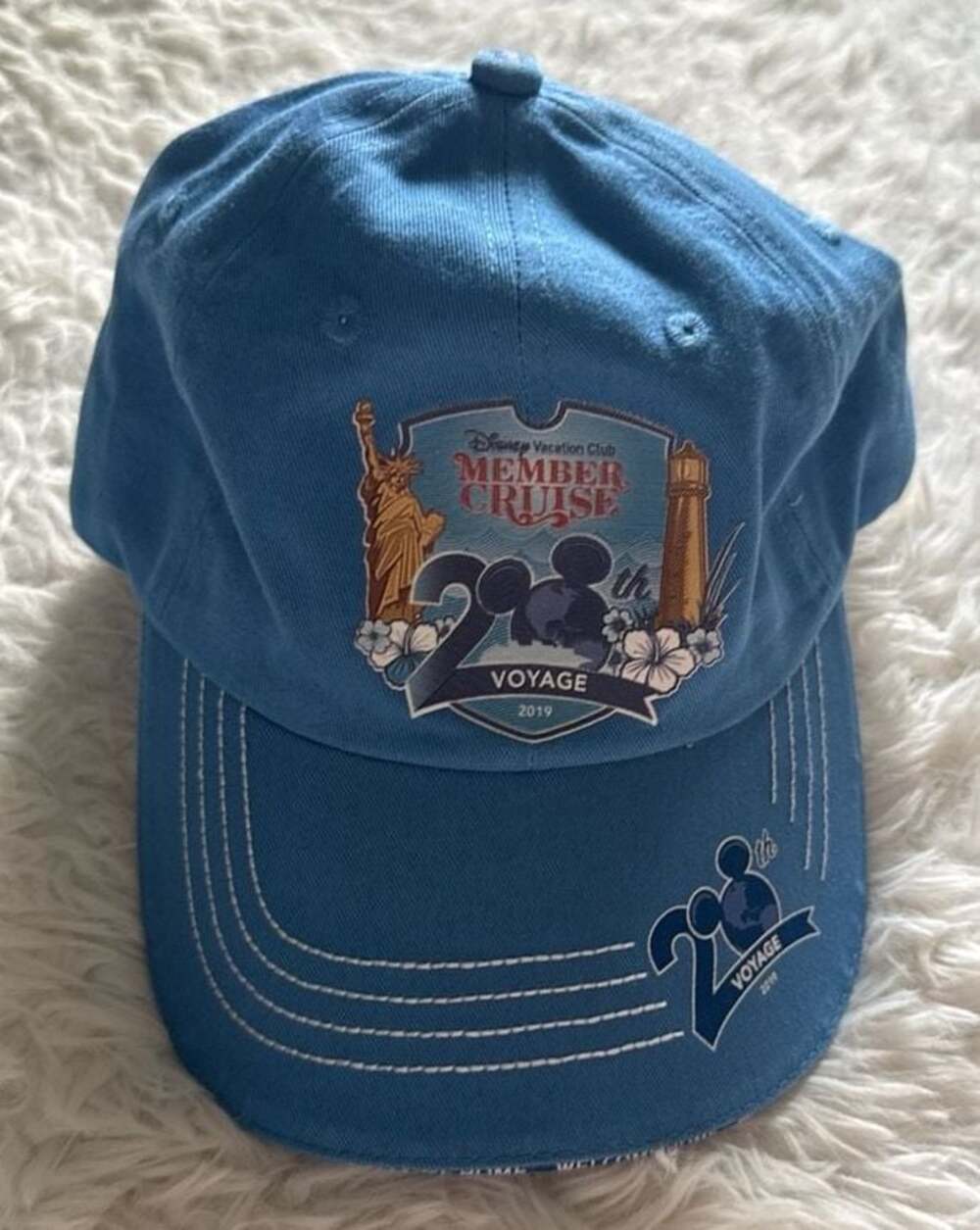 Disney Vacation Club Member Cruise 2019 20th Voyage Blue Baseball Hat Cap